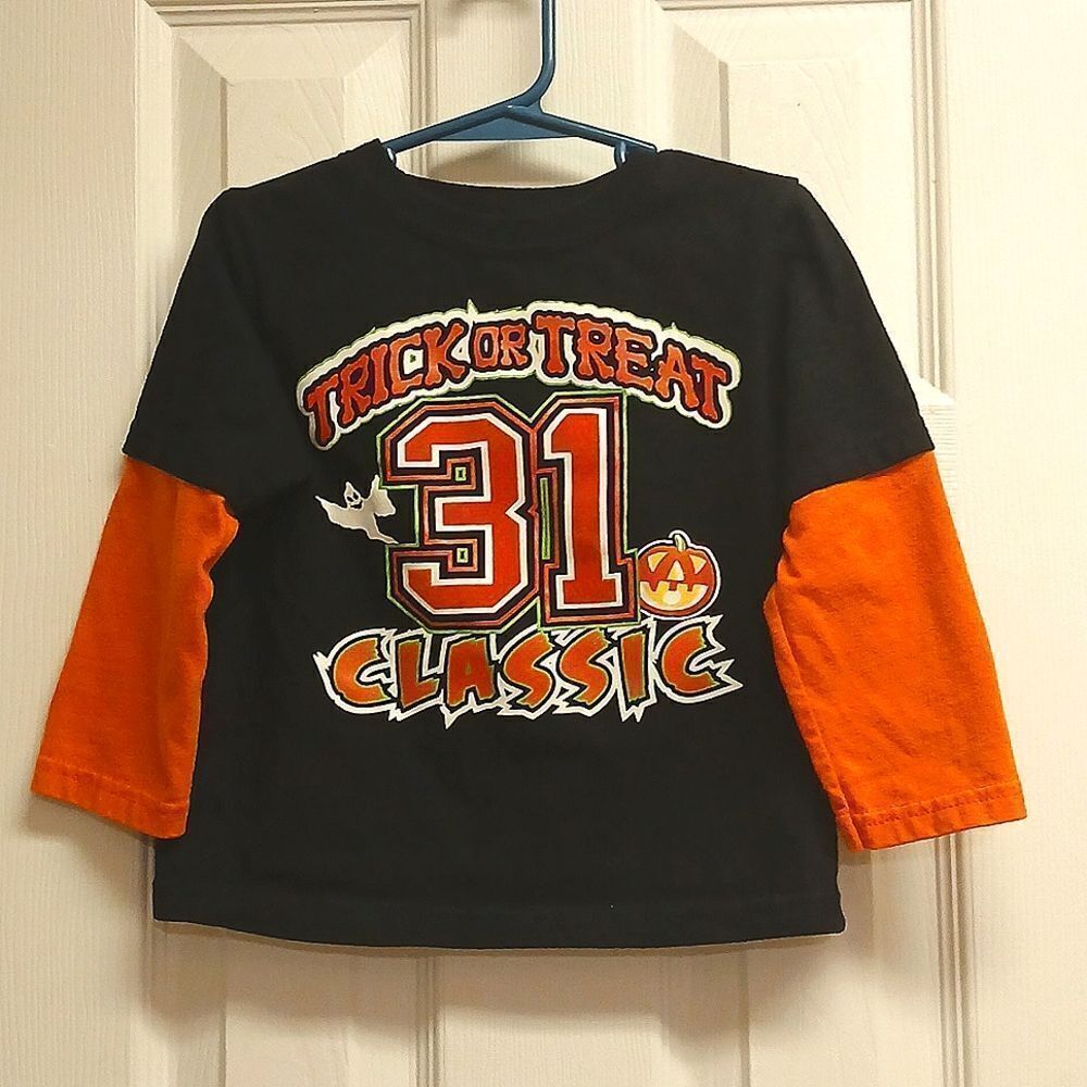 🩷NP3 unisex Trick or Treat shirt size 3T orange/black
